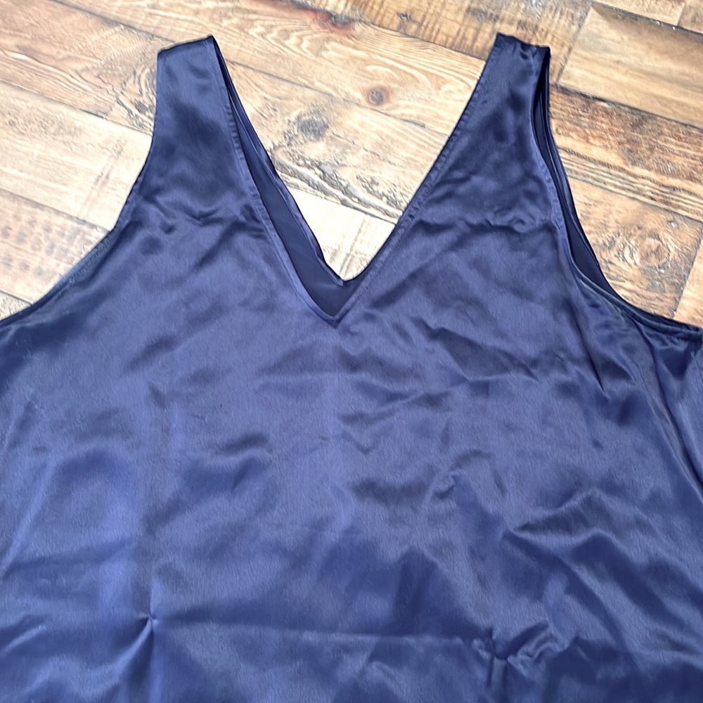 LILY Silk Camisole tank vneck navy blue